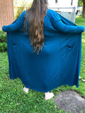 2X Teal Plus Size Pocket Cardigans