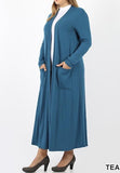 2X Teal Plus Size Pocket Cardigans