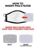 Adjustable Grey Solid Cotton Pocket Filter Mask