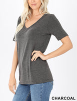 Premium Charcoal V Neck Tee Tops