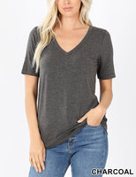 Premium Charcoal V Neck Tee Tops