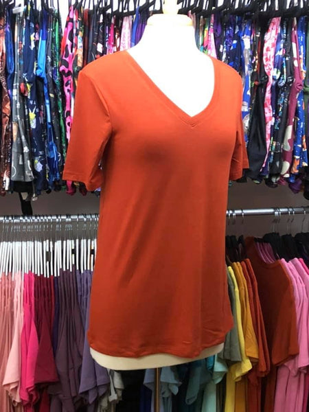 Premium Copper V Neck Tee Tops