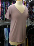 Premium Dusty Lavender V Neck Tops