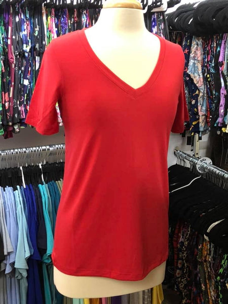 Premium Ruby V Neck Tee Tops