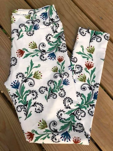 OS Garden Floral Scene Custom Leggings