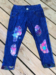 Mandala Blue Denim Printed - Custom Pocket Capri - Plus & XP Sizes