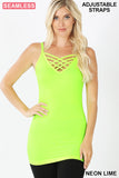 Crisscross Neon Lime Adjustable Strap Cami’s