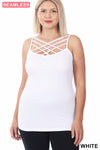 White Seamless Triple Crisscross Cami