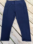 Navy Blue Buttery Solid Watermark Pocket - Custom Capri - Plus & XP