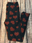 Buffalo Plaid Hearts Customs Leggings