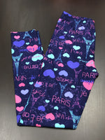 Navy LOVE Paris OS Standard Leggings