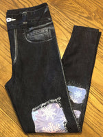 Winter Flakes Denim Printed Custom Leggings