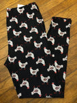 Chickens on Black Standard Leggings