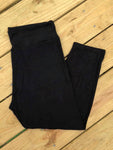 Solid Black Yoga Standard Capri's