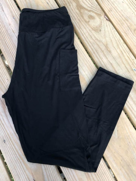 Solid Black with Pocket Custom - Designer Legging & Capri