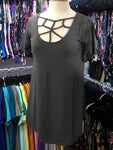 Charcoal Short Sleeve Cage Tops