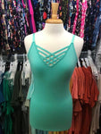 Crisscross Mint Adjustable Strap Cami’s