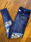 White Leopard Denim Printed OS Custom Leggings