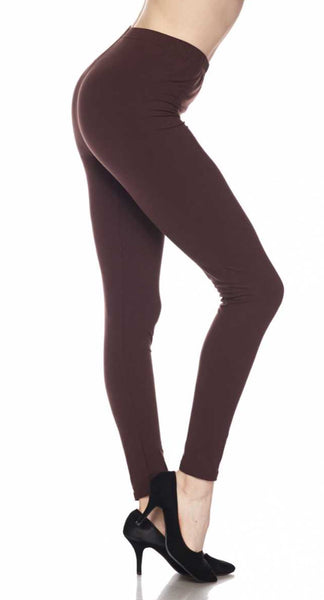 Solid OS Brown Standard Leggings