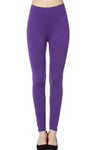 Solid Plus Size Purple Standard Leggings