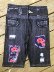 Going Tropical Designer Denim Printed Biker Short