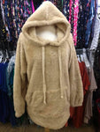 Hooded Faux Fur Pullover Sweatshirt