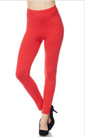 Solid Red OS Standard Leggings