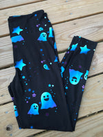 Blue Ghost Halloween Customs Leggings