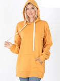 Oversized Mustard Loose Fit Hoodie Sweatshirts