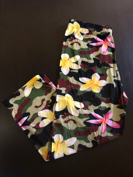 Floral & Green Camo OS Standard Capri's