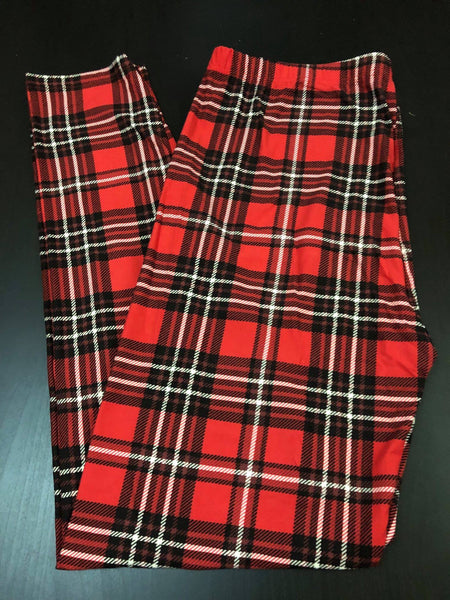 Christmas Red Plaid Standard Leggings