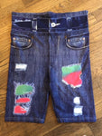 Tie Dye Designer Denim Printed Biker Short