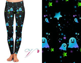 Blue Ghost Halloween Customs Leggings