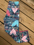 Blue & Pink Chalk Hearts Capri & Leggings