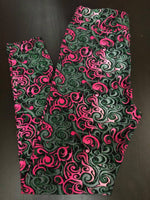 Mystical Pink Swirls OS Yoga Standard Leggings