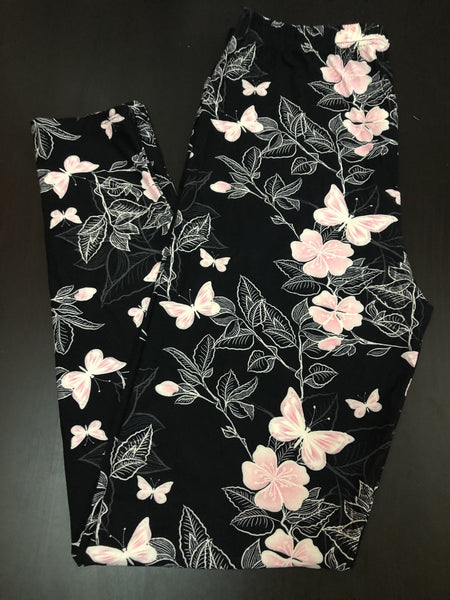 Pink Butterflies Standard Leggings