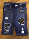 Colorful Lines OS Custom Designer Denim Printed Biker Short