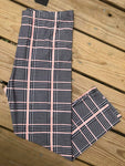 Coral Hound's-tooth Plaid Plus Capri