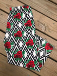 Black & White Red Rose Plus Size Capri