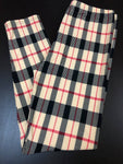 Plus Beige Plaid Standard Leggings