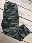 Plus Yoga Green Camo Capri