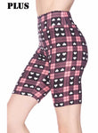 Heart Plaid Plus Biker Shorts