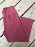Marsala Solid OS Yoga Capri