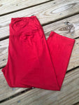 Plus Red Solid Yoga Standard Capri