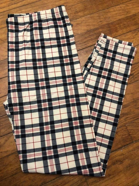 XPlus Beige Plaid Standard Leggings