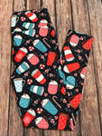 OS Peppermint Latte Holiday Custom Leggings