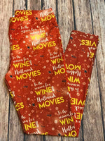 Winter Wine & Movies OS Custom Leggings